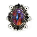 Pink Dahlia Turquoise Southwest Ring