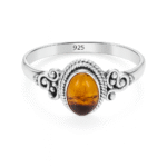 Amber 925 Sterling Silver Ring (REXT21-167)