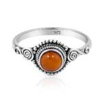 Amber 925 Sterling Silver Ring (REXT21-168)