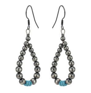 Turquoise Navajo Pearl Earrings Silver