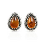Amber Silver Stud Earring