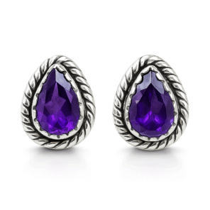 Amethyst Sterling Silver Stud Earring