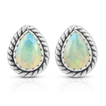 Ethiopian Opal 925 Sterling Silver Stud Earring (RS15-364)
