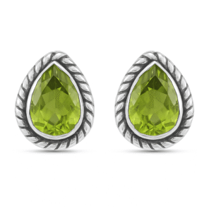 Peridot 925 Silver Stud Earring
