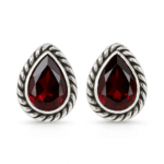 Garnet 925 Sterling Silver Stud Earring (RS15-367)