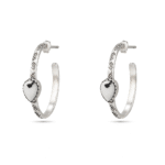 White Buffalo Turquoise 925 Sterling Silver Hoop Earring (REXT136-30)