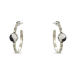 White Buffalo Turquoise 925 Sterling Silver Hoop Earring (REXT136-31)