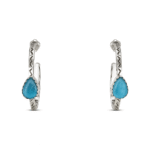Kingman Turquoise 925 Sterling Silver Hoop Earring (REXT136-19)