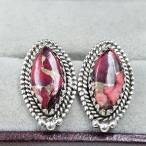 Red Rose Dahlia 925 Sterling Silver Stud Earing (REXT141-11)