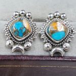 Spiny Oyster Turquoise 925 Sterling Silver Stud Earing (REXT141-18)