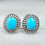 Kingman Turquoise 925 Sterling Silver Stud Earing (REXT141-20)