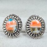 Spiny Oyster Turquoise 925 Sterling Silver Stud Earing (REXT141-19)