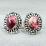 Red Rose Dahlia 925 Sterling Silver Stud Earing (REXT141-23)