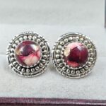 Red Rose Dahlia 925 Sterling Silver Stud Earing (REXT141-31)