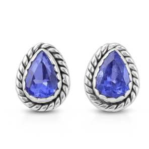 Tanzanite Silver Stud Earring