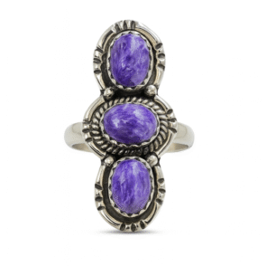 Triple Charoite Ring