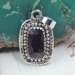Rose Cut Garnet 1" 925 Sterling Silver Pendant (RS16-238)