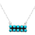 Mohave Turquoise 18" 925 Cluster Sterling Silver Necklace (REXT138-34)