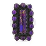 Purple Copper Turquoise Cluster Ring