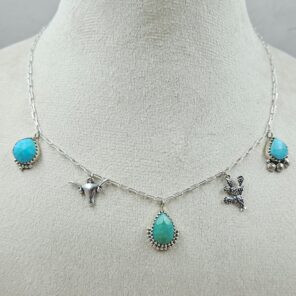 Kingman Turquoise Southwest Charm Necklace (RS78-109)