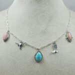 Kingman Turquoise & Pink Queen Conch Southwest Charm Necklace (RS78-121)