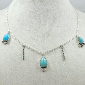 Kingman Turquoise Southwest Charm Necklace (RS78-108)