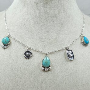 Kingman Turquoise Southwest Charm Necklace (RS78-118)