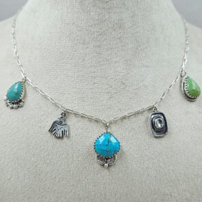 Kingman Turquoise Southwest Charm Necklace (RS78-106)