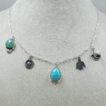Kingman Turquoise & White Buffalo Turquoise Southwest Charm Necklace (RS78-126)