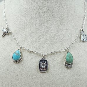 Kingman Turquoise Southwest Charm Necklace (RS78-120)