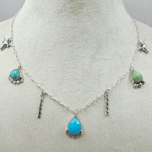 Kingman Turquoise Southwest Charm Necklace (RS78-115)