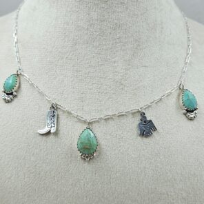 Kingman Turquoise Southwest Charm Necklace (RS78-119)