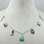 Kingman Turquoise & Wild Horse Jasper Southwest Charm Necklace (RS78-101)