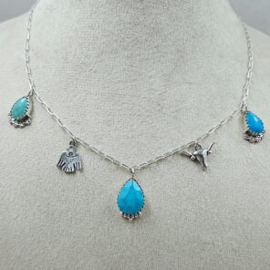 Kingman Turquoise Southwest Charm Necklace (RS78-112)