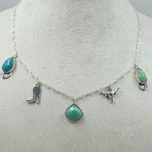 Kingman Turquoise Southwest Charm Necklace (RS78-116)