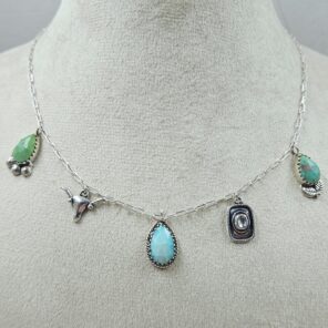 Kingman Turquoise Southwest Charm Necklace (RS78-114)