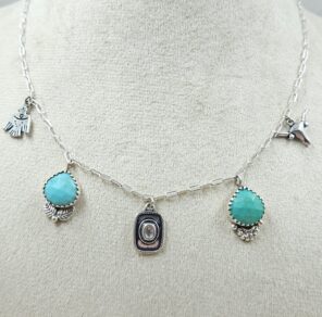 Kingman Turquoise Southwest Charm Necklace (RS78-111)