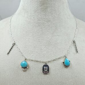 Kingman Turquoise Southwest Charm Necklace (RS78-113)