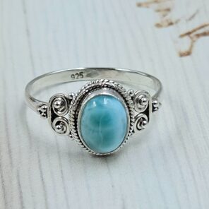 Larimar 925 Sterling Silver Ring (REXT21-176)