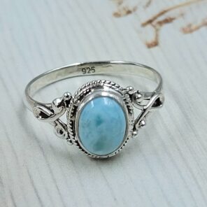 Larimar 925 Sterling Silver Ring (REXT21-174)