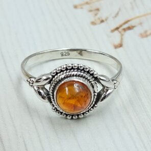 Amber 925 Sterling Silver Ring (REXT21-170)
