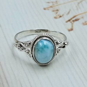Larimar 925 Sterling Silver Ring (REXT21-175)