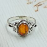 Amber 925 Sterling Silver Ring (REXT21-171)