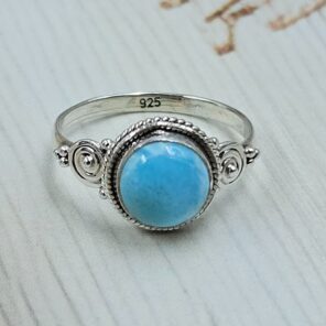 Larimar 925 Sterling Silver Ring (REXT21-177)