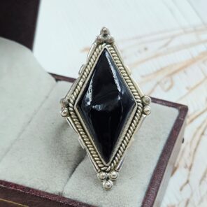 Black Onyx 925 Sterling Silver Ring (RS49-133)