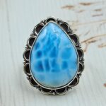 Larimar Size US 10 925 Sterling Silver Ring (RS49-131)