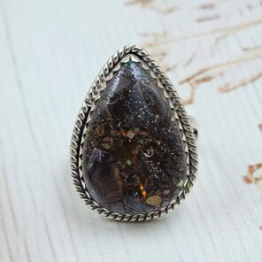 Boulder Opal Size US 10 925 Sterling Silver Ring (RS49-117)