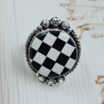 Checkerboard Size US 6 925 Sterling Silver Ring (RS52-265)