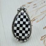 Checkerboard Size US 6 925 Sterling Silver Ring (RS52-267)