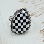 Checkerboard Size US 9 925 Sterling Silver Ring (RS52-283)
